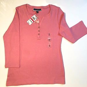 Long Sleeved Henley T shirt